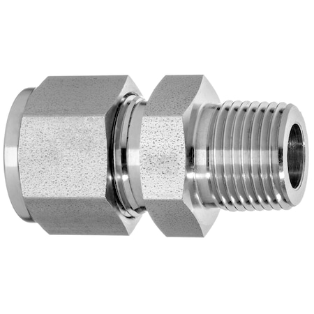 Compression Fitting- Steel - Male Straight - 1/8 Tube OD X 1/8 MNPT